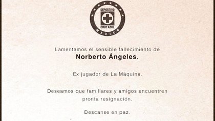 Norberto Ángeles formó parte de Cruz Azul de 1997 a 2003 (Foto: Twitte @ CruzAuzulCD)